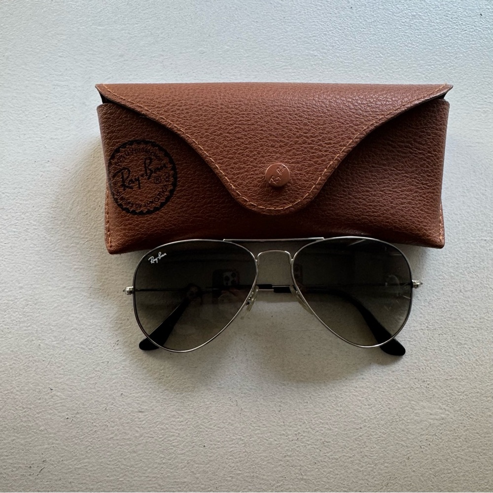 Ray-Ban Aviator Sunglasses Gradient Blue Gray